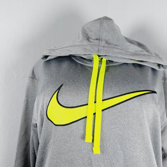 Nike Women's Gray Neon Therma-Fit Full Zip Hooded Sweatshirt Size M - Picture 5 of 11